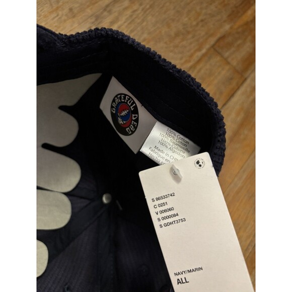 Grateful Dead Dancing Bears Hologram Corduroy Snapback Hat Cap Navy - OS… - Picture 4 of 4